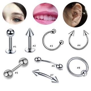 1 Piece Stainless Steel Nose Lip Labret Stud Ear Rook Helix Tragus Triple Lobe Body Piercing Jewelry Hypoallergenic