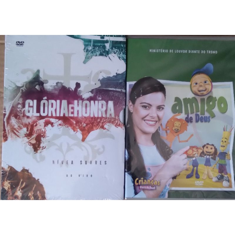 Kit com 2 DVDS Nívea Soares Glória e Honra + Crianças Diante do Trono Amigo de Deus