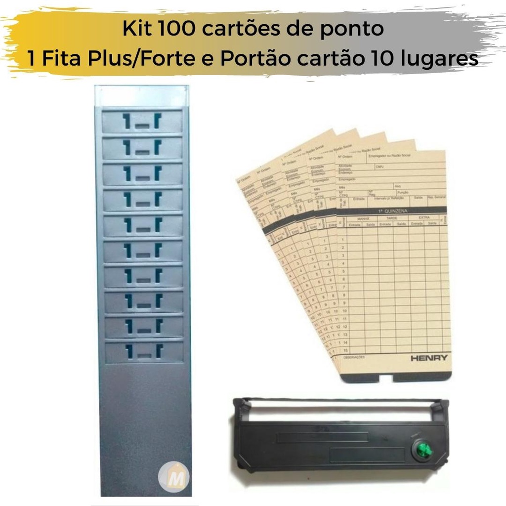 100 cartões de ponto fita henry plus forte chapeira 10 lug