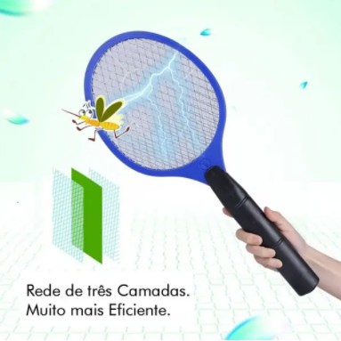 Raquete Elétrica Mata Mosquitos Recarregável