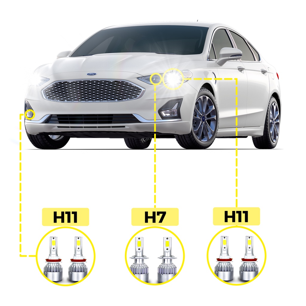 Kit Ultra LED Ford Fusion 2014/2019 20000 Lúmens 6500K em Oferta na Shopee