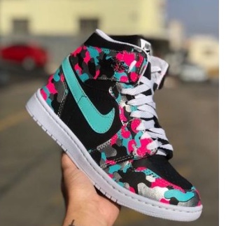 nike floral high tops