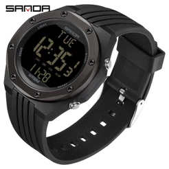 Sanda Relógio Digital Multifuncional Com LED E Display/Esportivo Casual À Prova D'água De Cor Lisa 6093-7