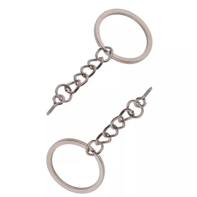 argola para chaveiro italiana - prata - 25mm + elo + pitão 100 peças