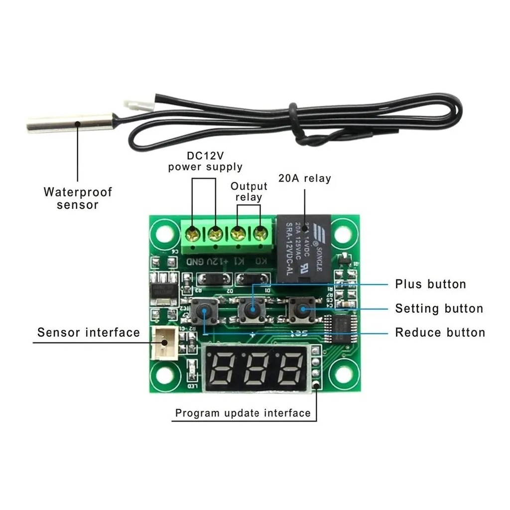 w1209 termostato (Chocadeira, Frezer, Aguario)