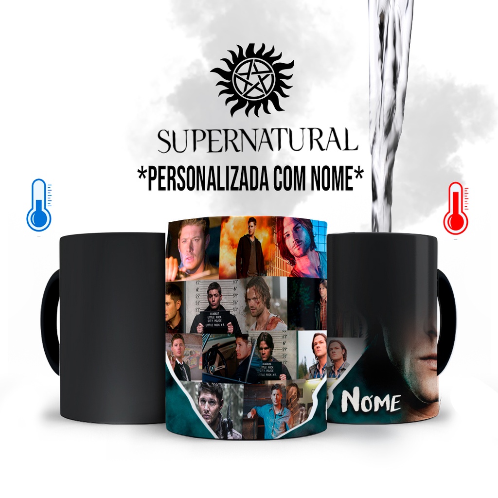 Caneca Mágica Série Supernatural Dean winchester e Sam winchester com Nome Personalizado