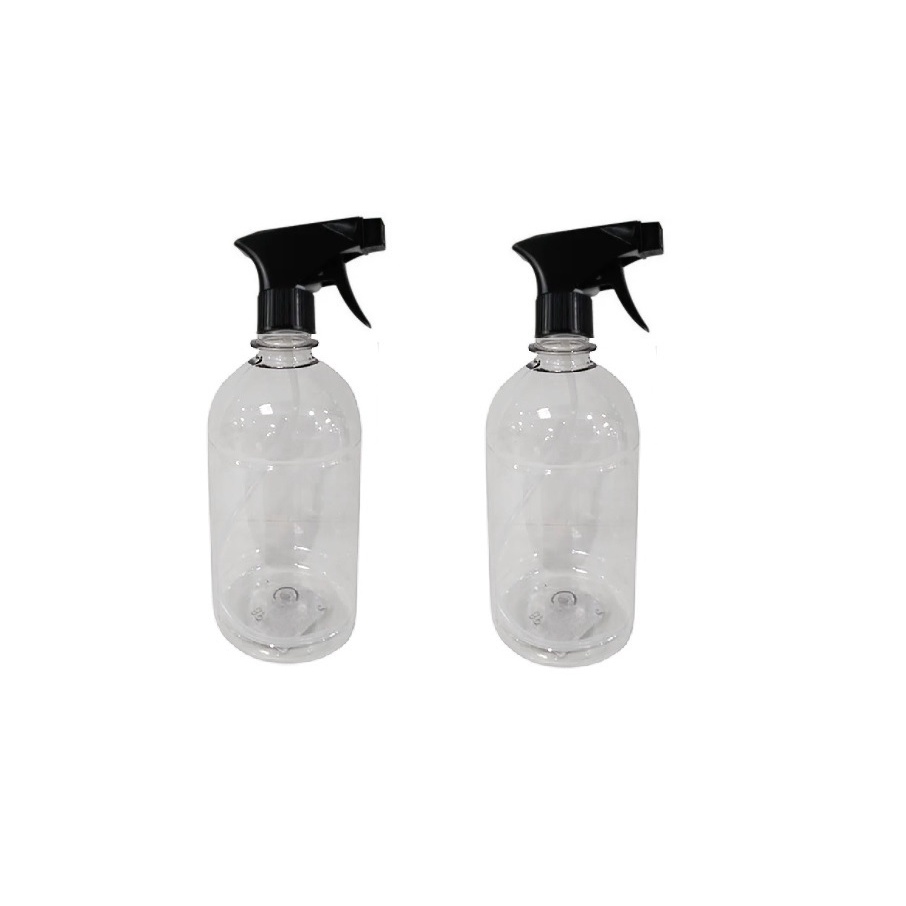 Kit 2 Pulverizador Borrifador 500ml Plastico Resistente Agua Alcool Sanitizante Limpeza Jato E Leque Sem Produto