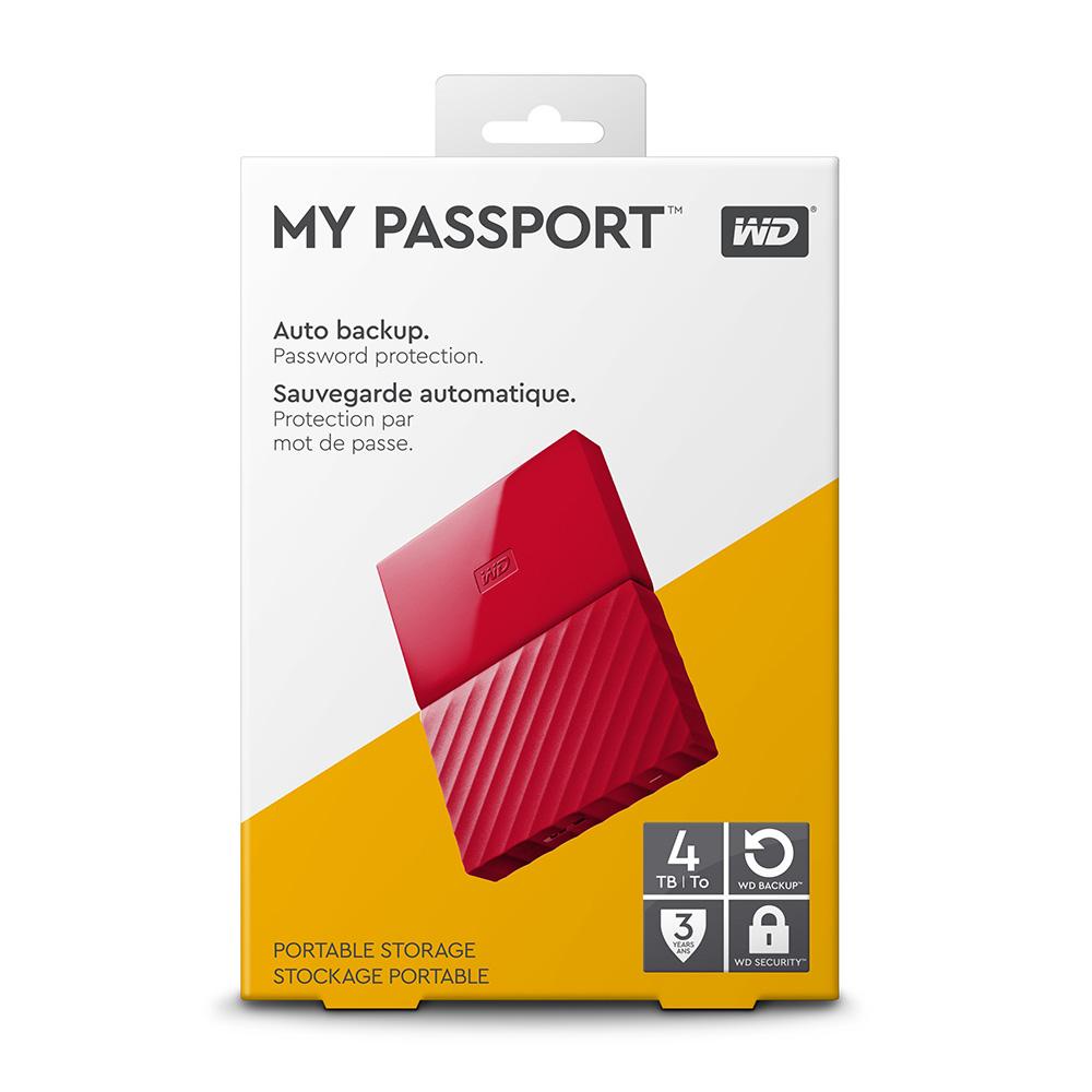 Hdd Externo 4tb Western Digital My Passport Vermelho 2,5