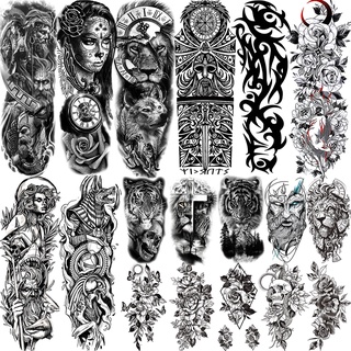 Tatuagens temporárias de braço completo para homens e mulheres adesivos realistas