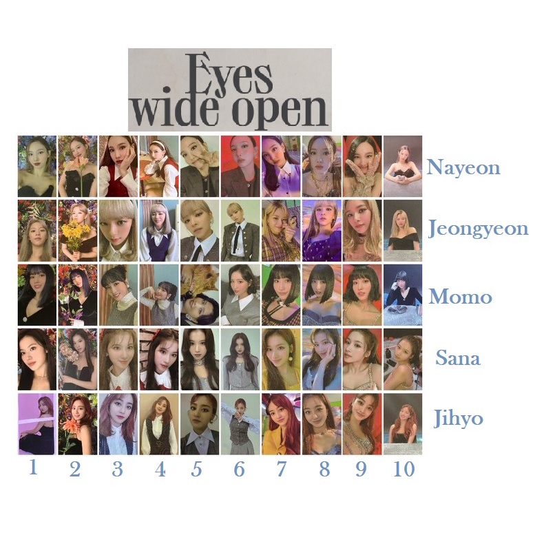 FANMADE TWICE EYES WIDE OPEN 1 PHOTOCARDS (Ler a descrição) Shopee Brasil
