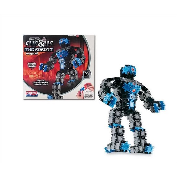 Robo montável coleção Clic & Lig The Robot Megabot 160 PEÇAS Plasbrink