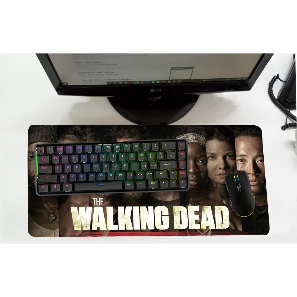 Mouse Pad /Desk Pad Grande  30x70cm - Linha Serie The Walking Dead