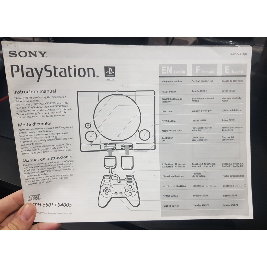 Manual Original SONY PS1 Playstation 1 One SCPH-5501 | Shopee Brasil