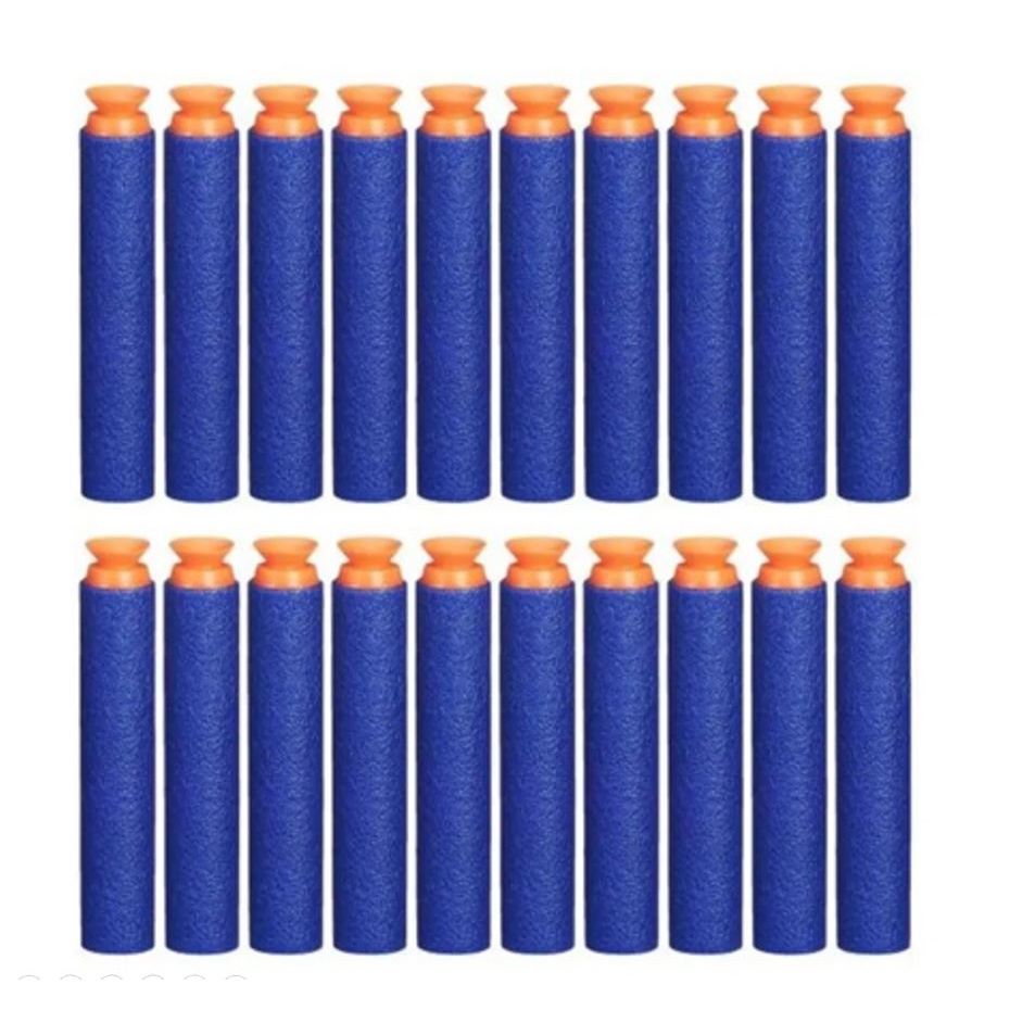 refil munição lançador de dardos balas nerf ventosa 20 unidades cor azul