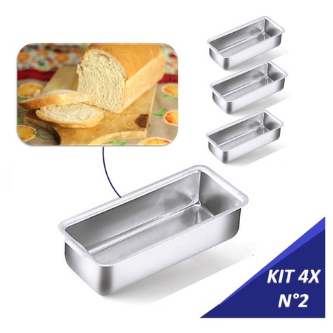 Kit 4 Assadeira Formas Pão Caseiro Bolo Inglês E Gelo N°2 em Oferta na Shopee