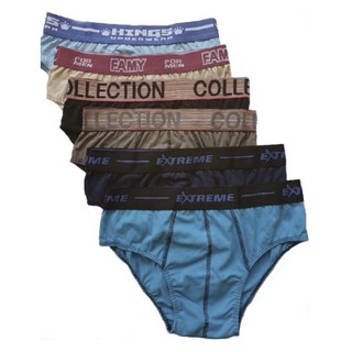Kit com 5 cuecas adulto em poliéster com elástico exposto (modelo slip).