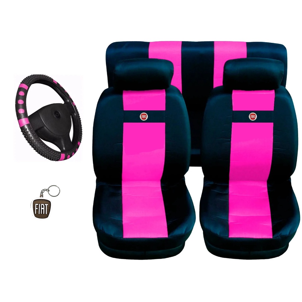 Uno Mille Fire Palio Siena Capa Banco Carro Automotivo Fiat Vermelho + Capa de Volante e Chaveiro em Oferta na Shopee