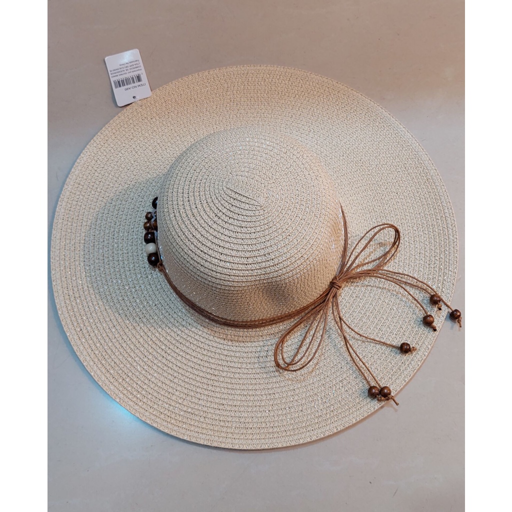Chapéu De Praia Floppy Aba Grande Feminino Sombreiro Lacinho em Oferta na Shopee