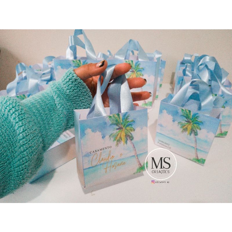 KIT Sacolinhas Supressa, Festa Praia, Tardezinha, Lembrancinhas, Aniversário (MONTADAS Personalizadas).