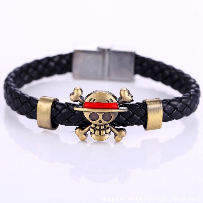 Pulseira Caveira Anime One Piece OP otaku Bracelete Jolly Roger Unissex ...