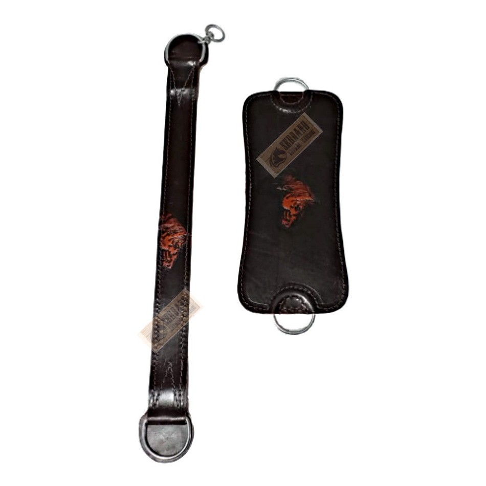 Conjunto Chinchador E Travessão Argolamento Inox Marrom Prom