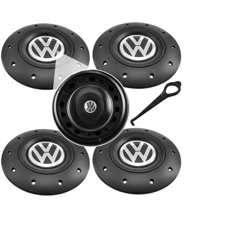 Jogo Calota Centro Roda Ferro Vw Amarok Aro 13/14/15 Gol G3 G4 G5 G6 Voyage G5 G6 Saveiro G3 G4 G5
