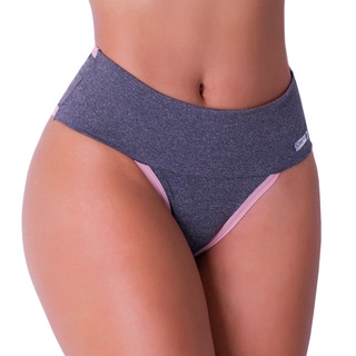 Calcinha Confort Com Compressão Cara Barriga Cinza e Rosa