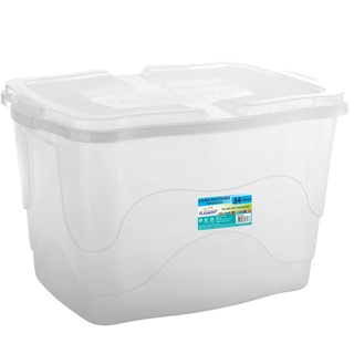 kit 2 Caixa Organizadora 34 Litros Com Trava, Guarda brinquedos, reforçada, transparente, guarda bugiganga