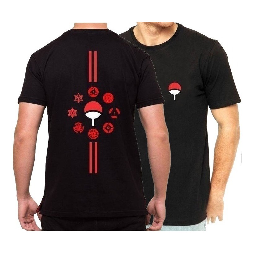 Camiseta Camisa Unissex Naruto Boruto Cl Uchiha Mangekyou Sharingan Sasuke Itachi Anime Geek