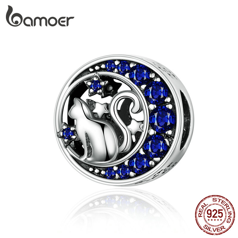 925 Sterling Silver Cat Pet Animal Charme Beads Fit Pulseiras Naughty Original L