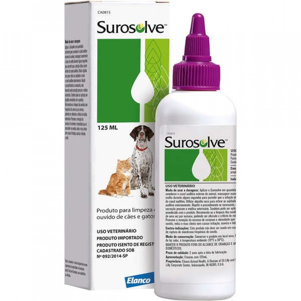 Surosolve 125mL - Solução de Limpeza Auricular P/ Cães e Gatos em Oferta na Shopee