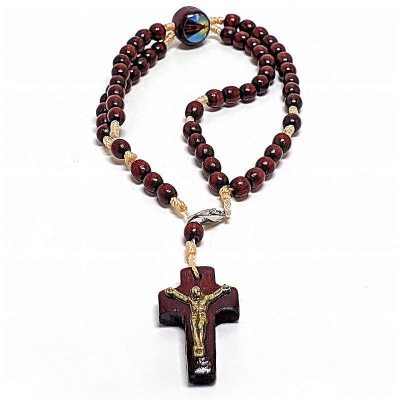 Terço de Pulso Pulseira Nossa Senhora Aparecida De Madeira Masculino Feminina Unissex