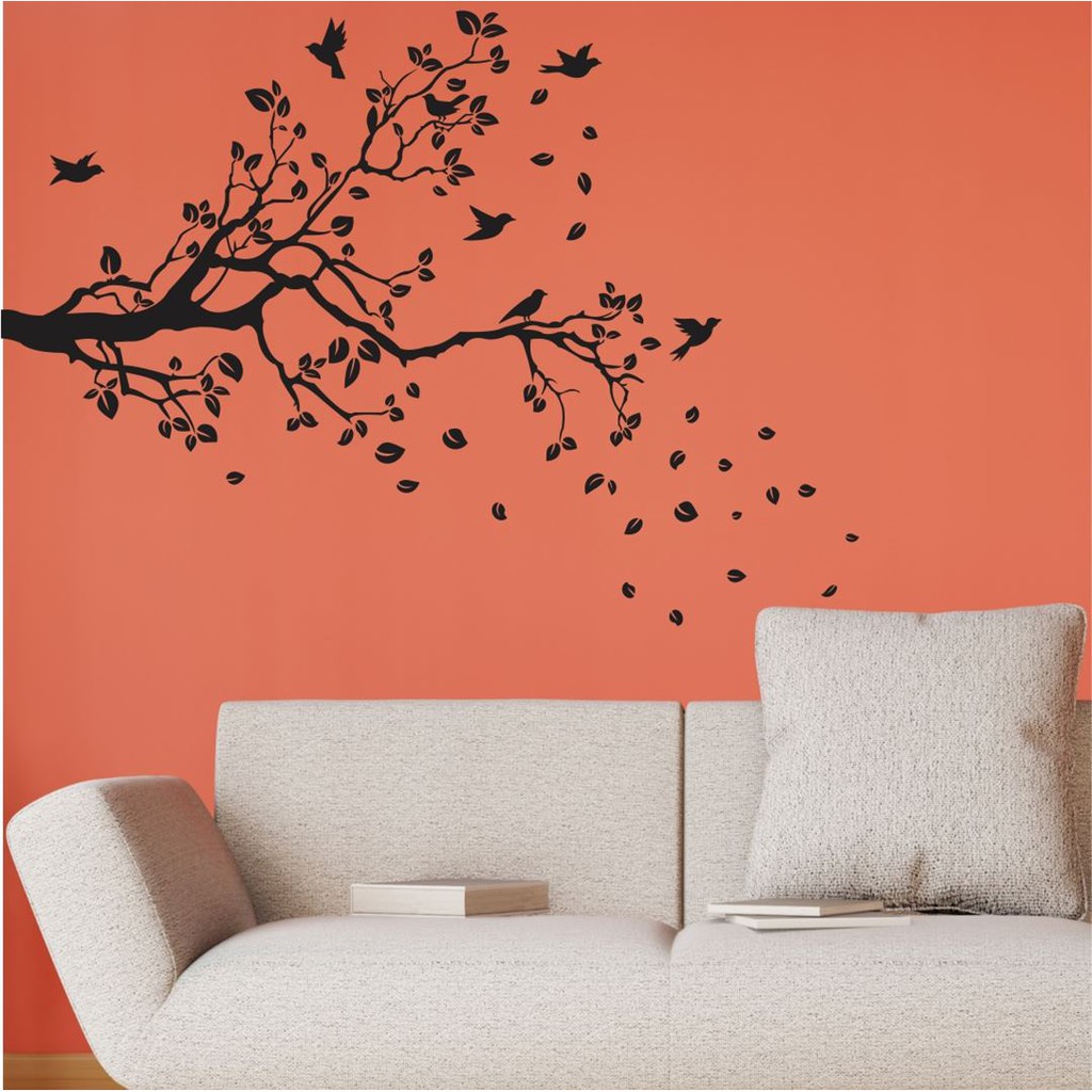 Adesivo decorativo de parede árvore com passaro em Oferta na Shopee