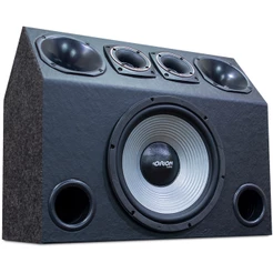 Caixa Carro Som Automotivo Trio Sub 12 Pol 200w rms Driver Corneta Tweeter