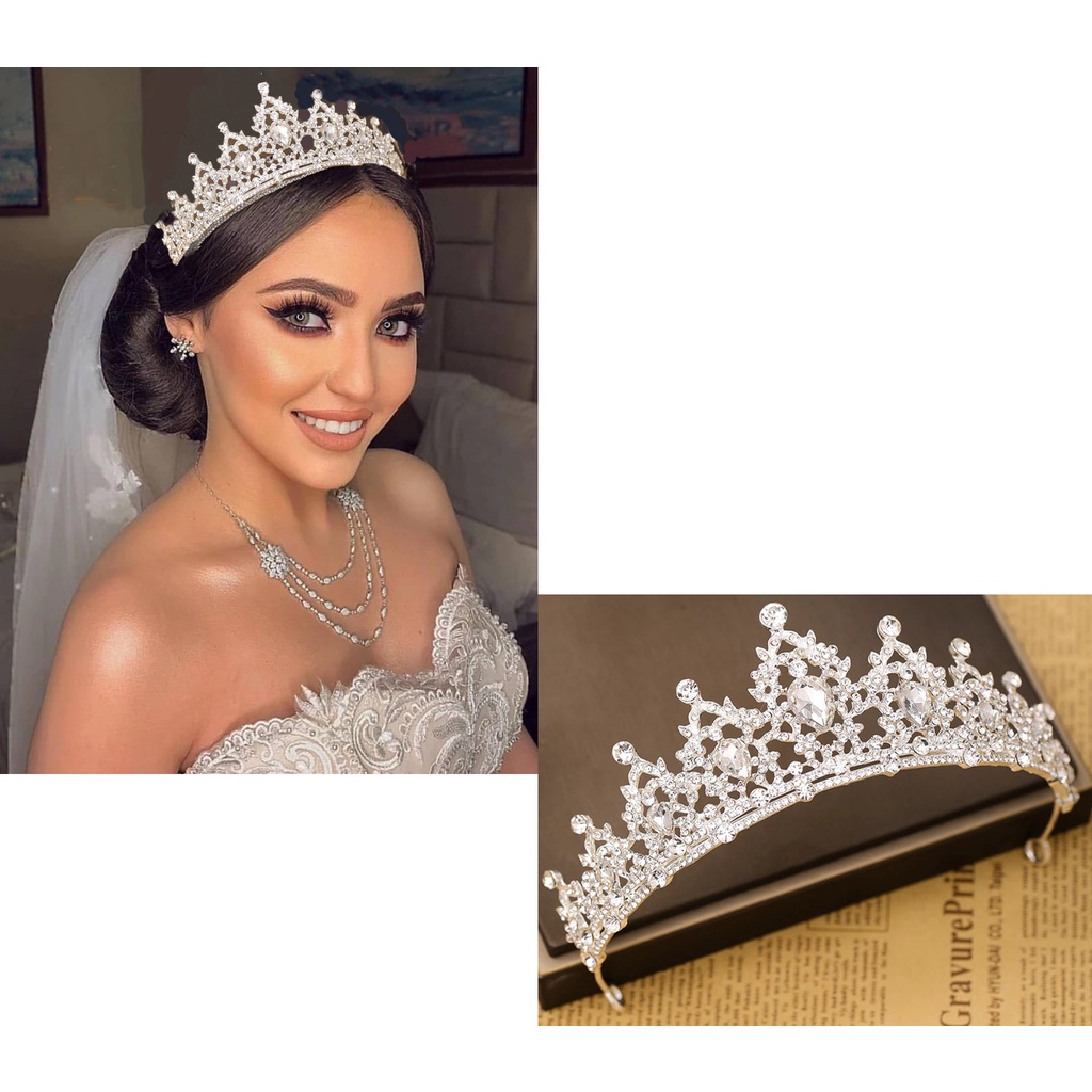Coroa Tiara Noiva, dama de honra, debutante Pronta Entrega Shopee Brasil