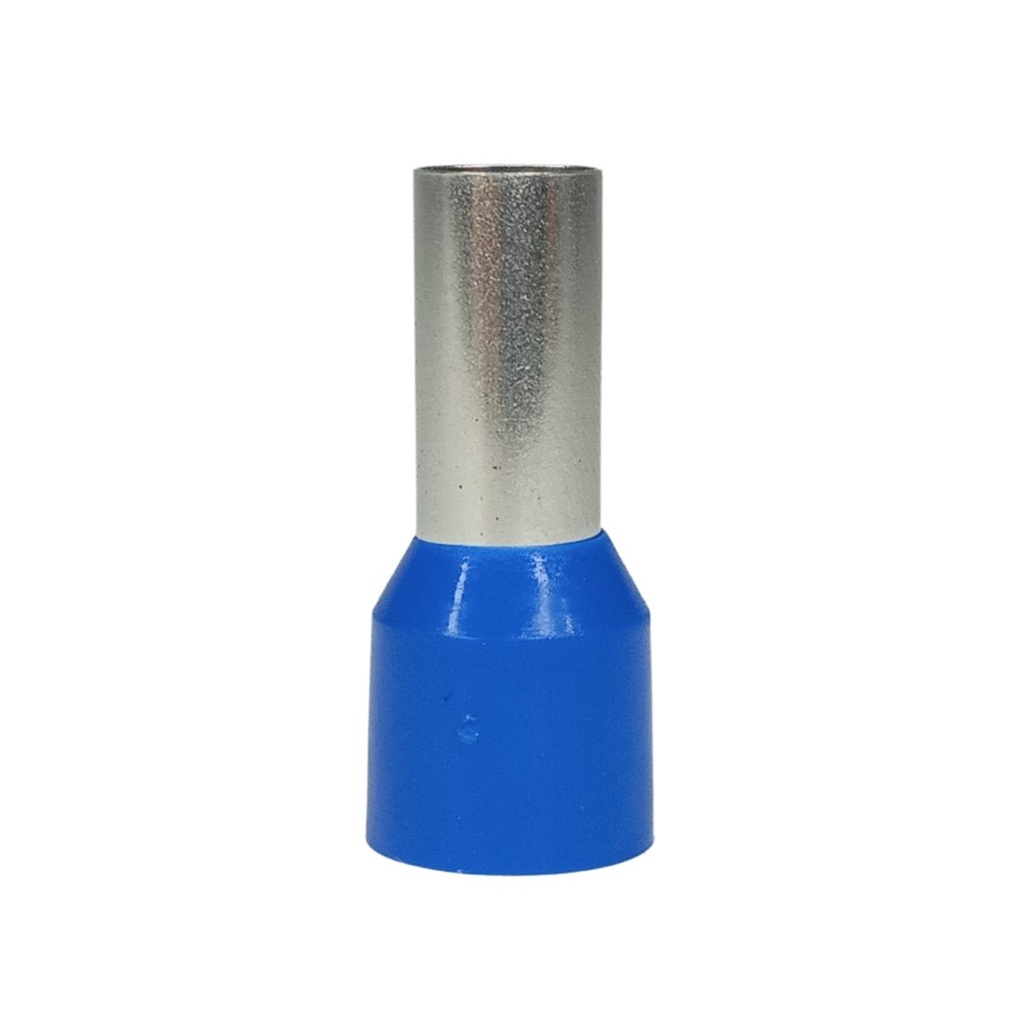 50x Conectores Elétricos Ilhós Simples Isolado Azul 16mm Terminal Tubular Ilhos Tubo Pré Isolado Eletrolítico