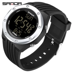 Sanda Relógio Digital Multifuncional Com Display LED/Casual/Esportivo/À Prova D'água/Cor Lisa 6093-8