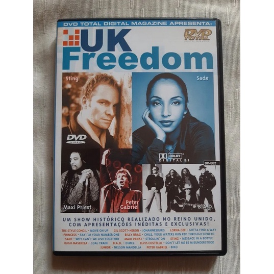 DVD UK Freedom - Sting / Sade / Peter Gabriel... Ótimo Estado