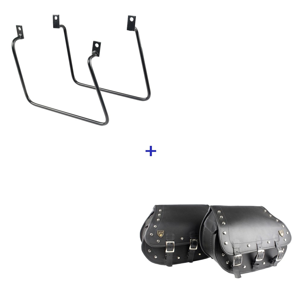 Kit Viagem Vulcan 650 Afastador + Alforge Lateral 3 Fivelas 32 Litros C/ Cravos