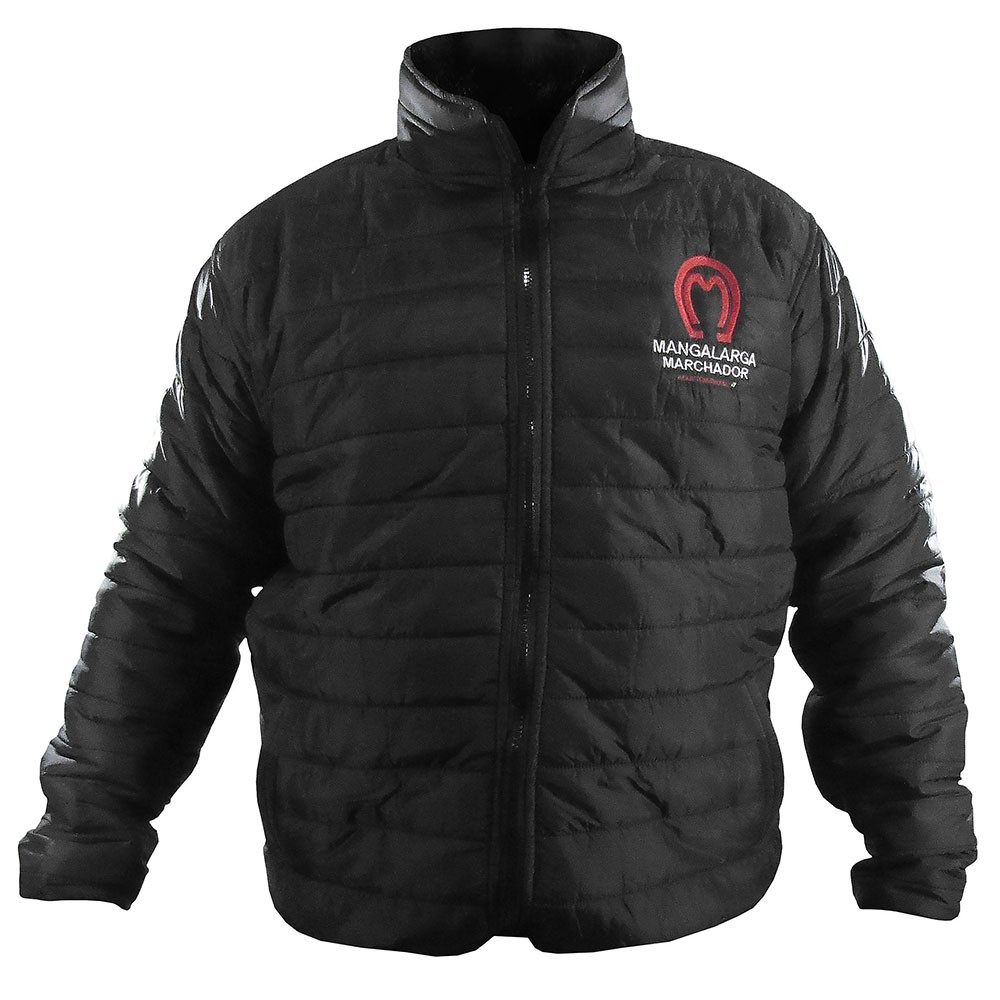 Jaqueta Preta Mangalarga Marchador Bordada Com Bolsos E Zíper Cano Alto 3032