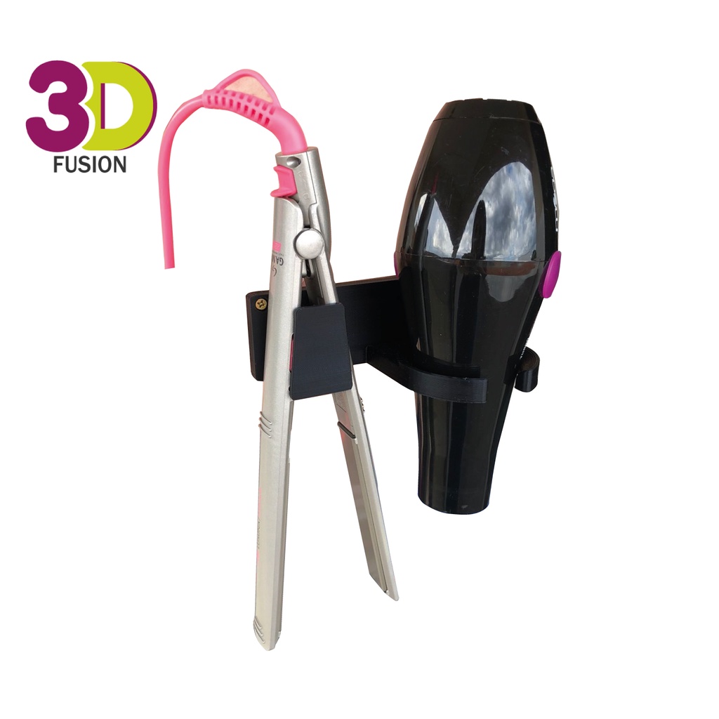 Suporte De Parede P/ Secador De Cabelo e Chapinha - Universal C/ Parafusos