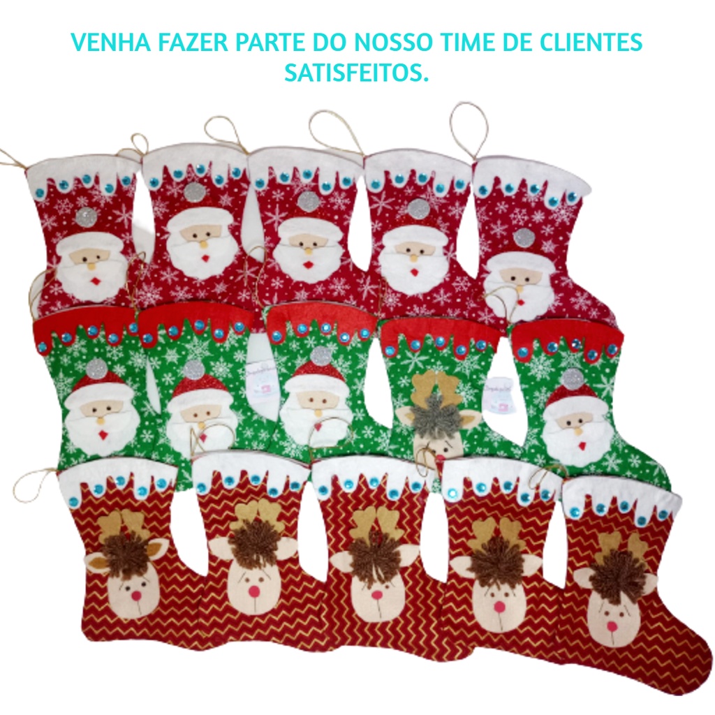 Meia De Tecido Para Decoração De Lareira De Natal / Festa / Feriado |  Shopee Brasil