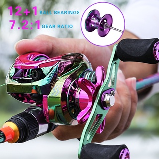 Carretilha de pesca Sougayilang 12+1 Ball Bearings 7.2:1 Gear Ratio Metal Material Max Drag 10KG