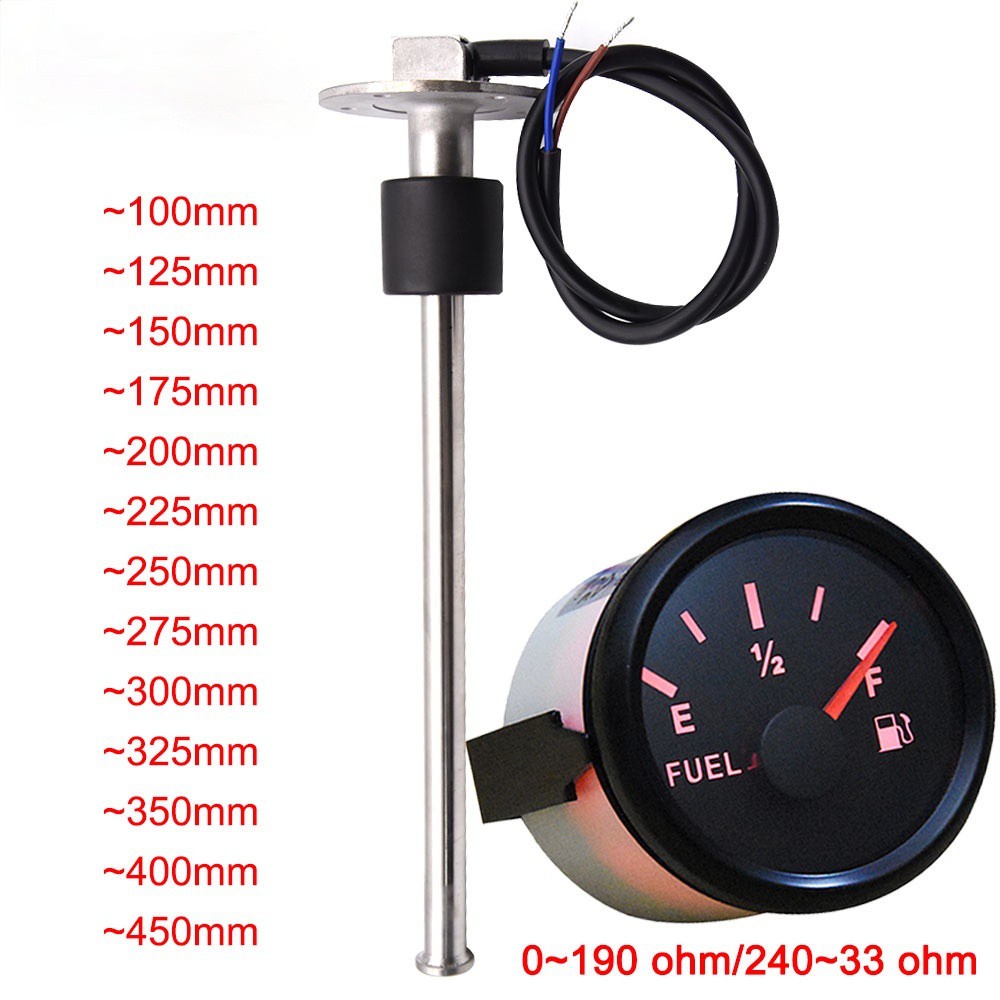Sensor De Nível De Combustível E Água Barco De Motocicleta Unidade De Envio De 0 ~ 190 ohm/240 33 Com 100mm～450mm em Oferta na Shopee