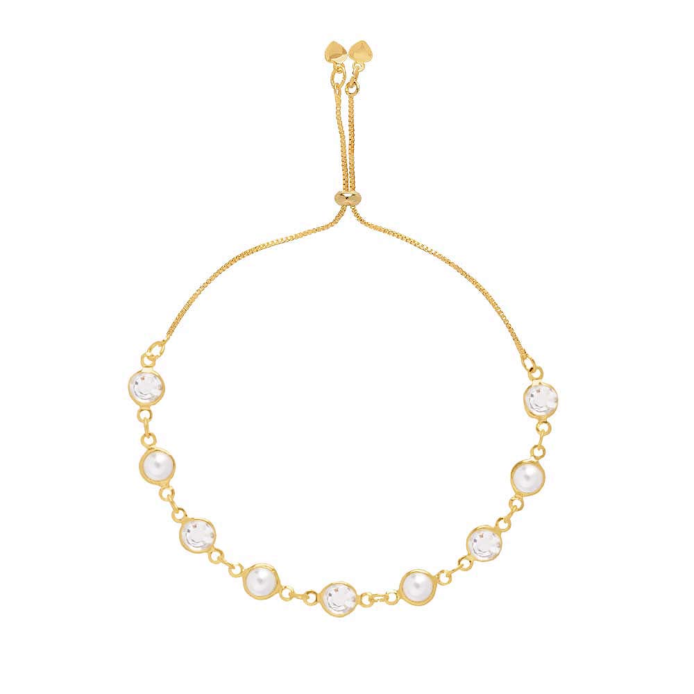 Kit 14 Pulseira Madrinha Pérolas E Cristal Folheado A Ouro 18k em Oferta na Shopee