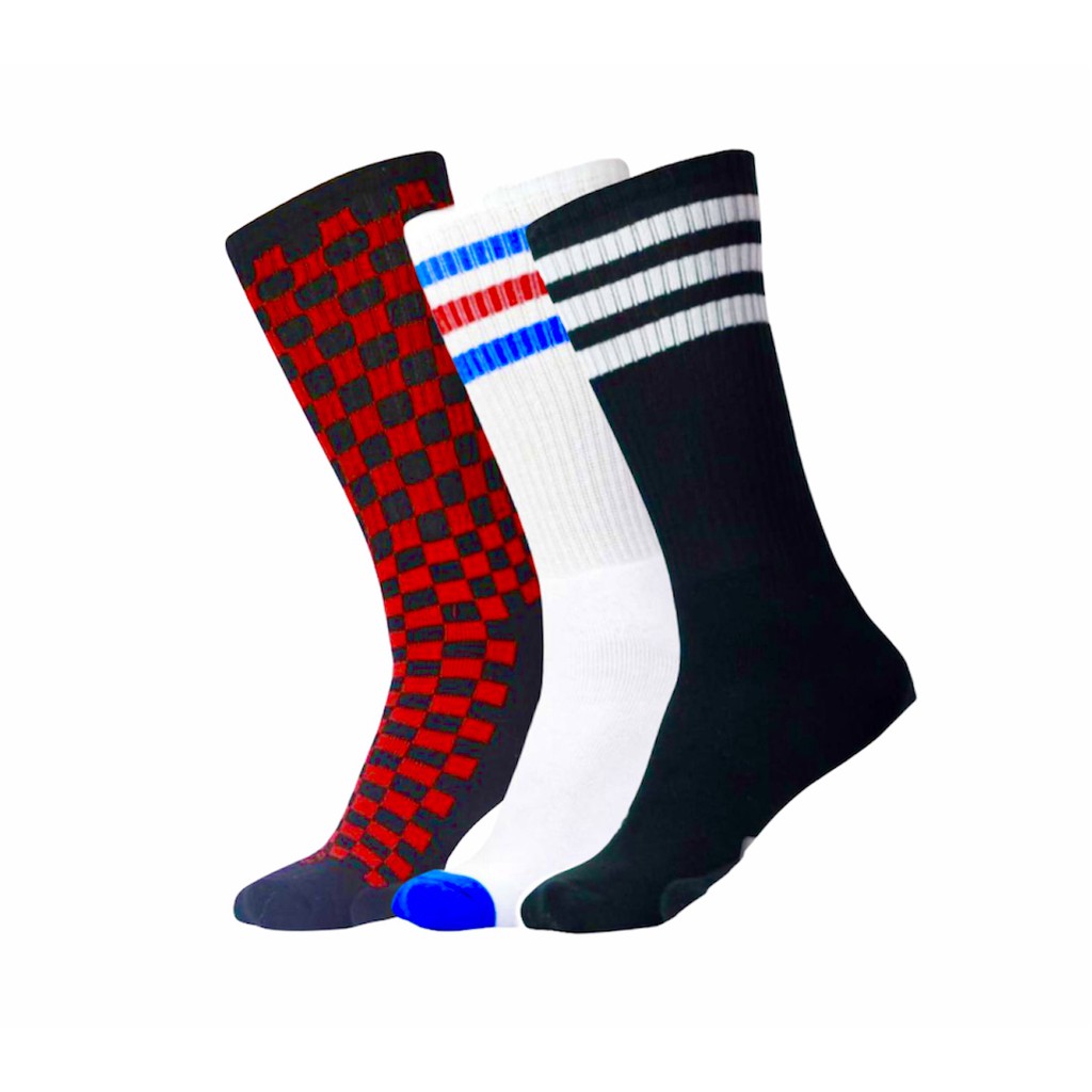 Kit 3 Meias Skate Bike Cano Alto Old School Van Personalid | Shopee Brasil