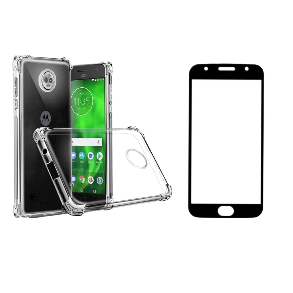 Kit Película De Vidro 3D Motolora Moto G5s Xt1792 + Capa  Capinha Anti Shock pronto entrega em Oferta na Shopee
