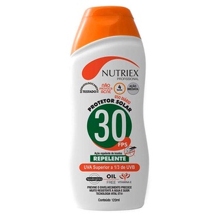 Protetor Blolqueador Solar FPS 30 com Repelente 120 ML NUTRIEX