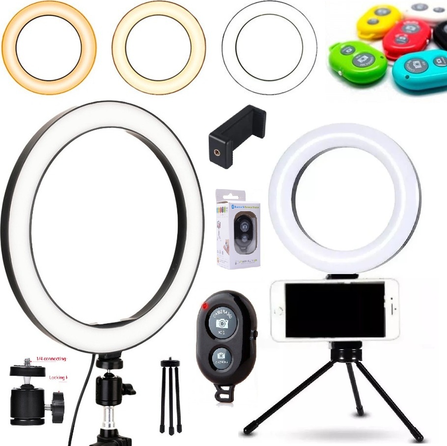 Ring Light Profissional Iluminador Led Selfie + Tripé Suporte Para Celular Vídeo Profissional Universal Iphone Android