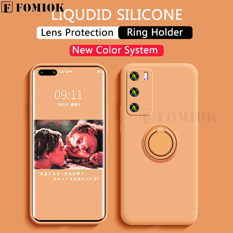 Ultra fino Líquido Silicone Magnético Titular Telefone Cases Para Samsung Galaxy S20 Plus / Ultra Dedo Anel Titular Capa